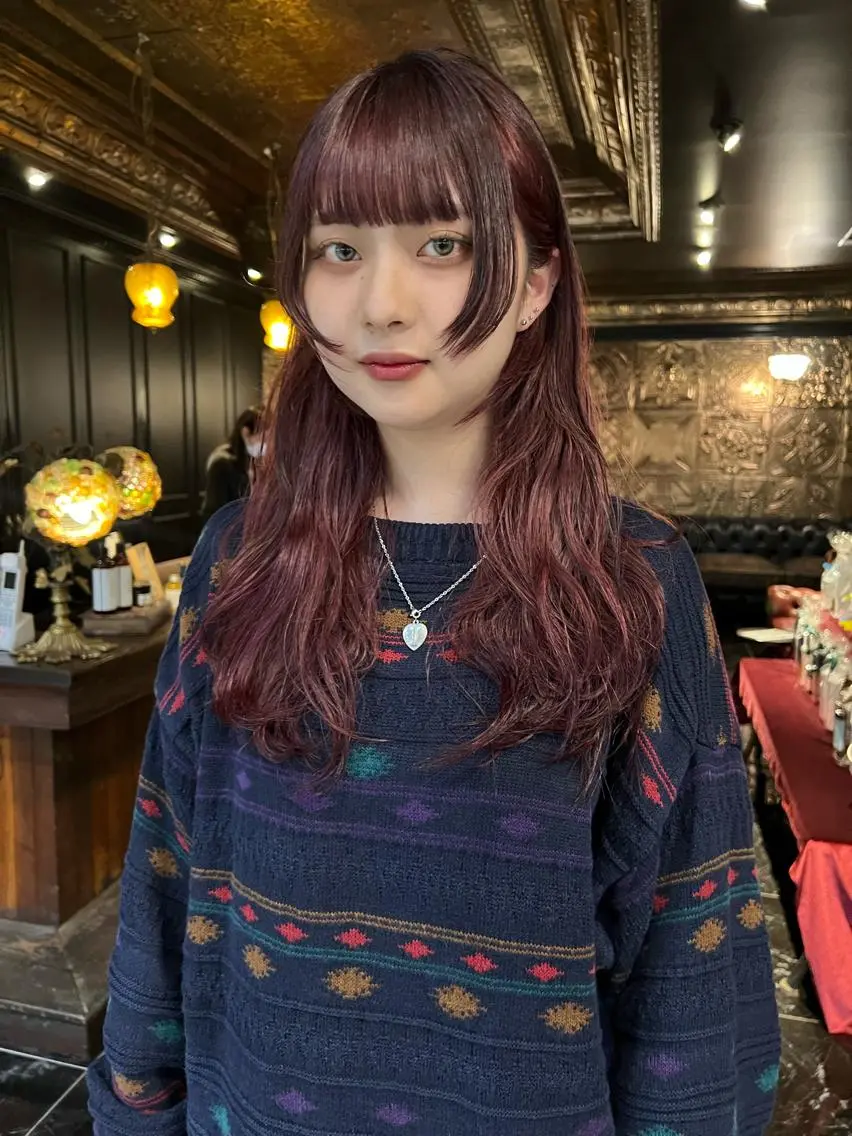ロング カラー カット ヘアカラー 圧倒的デザイン力 店長🎨RENAのヘアスタイル