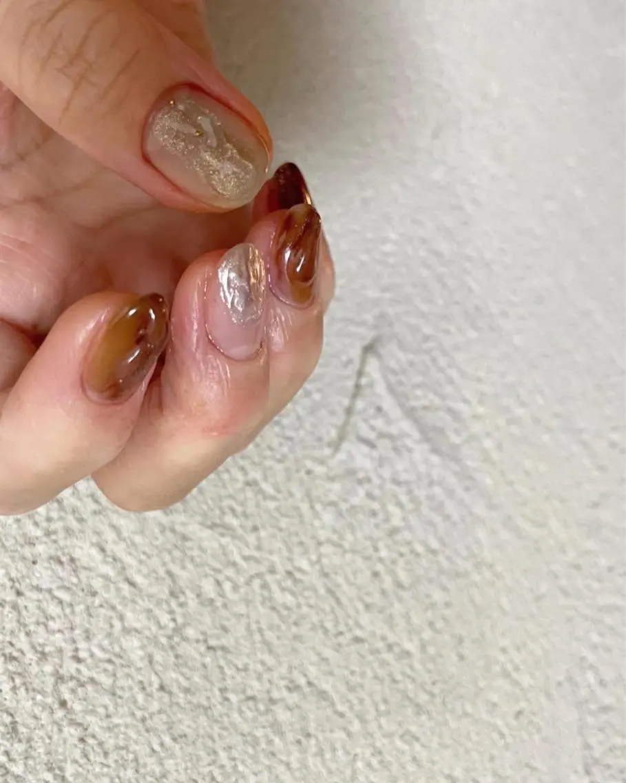 ネイル ハンドネイル 𝑡𝑖𝑎𝑚𓂃 きむらゆきののネイルデザイン