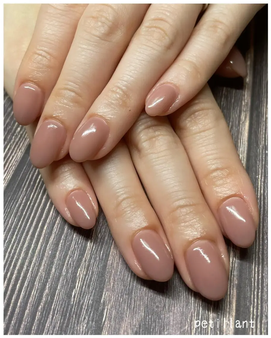 ネイル ワンカラーネイル ピンク ピンクベージュ シンプルネイル nail salon petillantのネイルデザイン