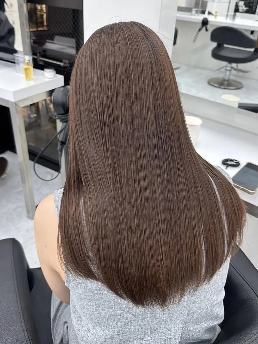 カラー ロング カット ヘアカラー トリートメント ヘアセット 柔らか🕊️🤎 ナチュラルブラウンのヘアスタイル