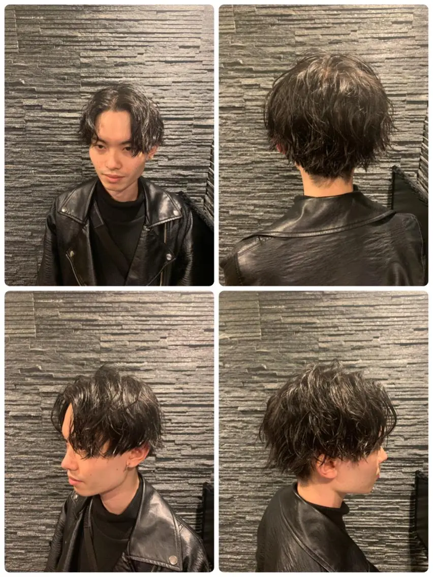 ミディアム パーマ メンズ カット パーマ 高橋 大輔のヘアスタイル