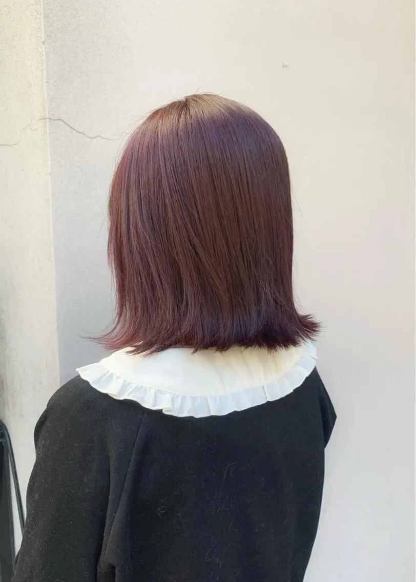 ミディアム カラー ローズカラー 矢野 晃平のヘアスタイル