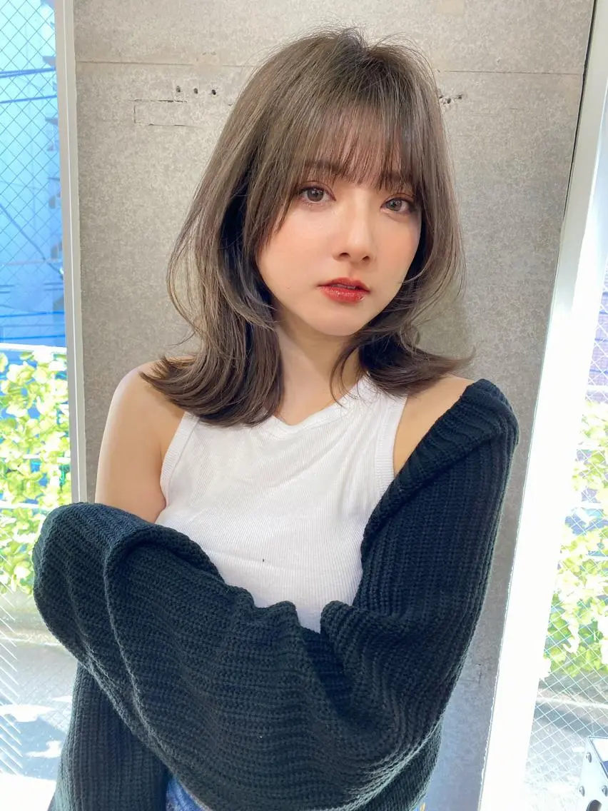 ミディアム カラー 似合わせレイヤー 🇰🇷荒木洋文のヘアスタイル
