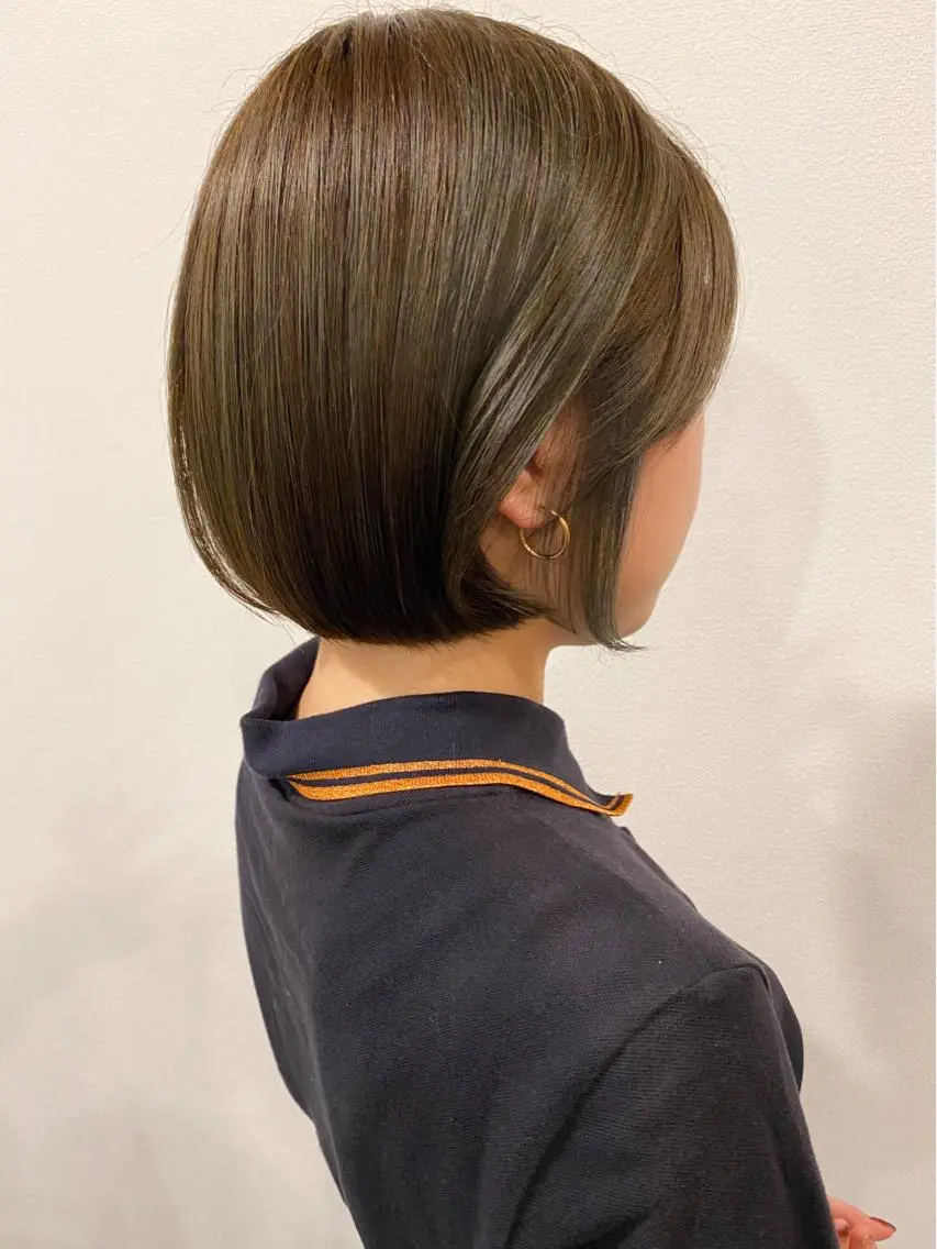 ショート カラー ベージュカラー オリーブベージュ ボブ ダメージレスサロン✨ kayo🌱のヘアスタイル