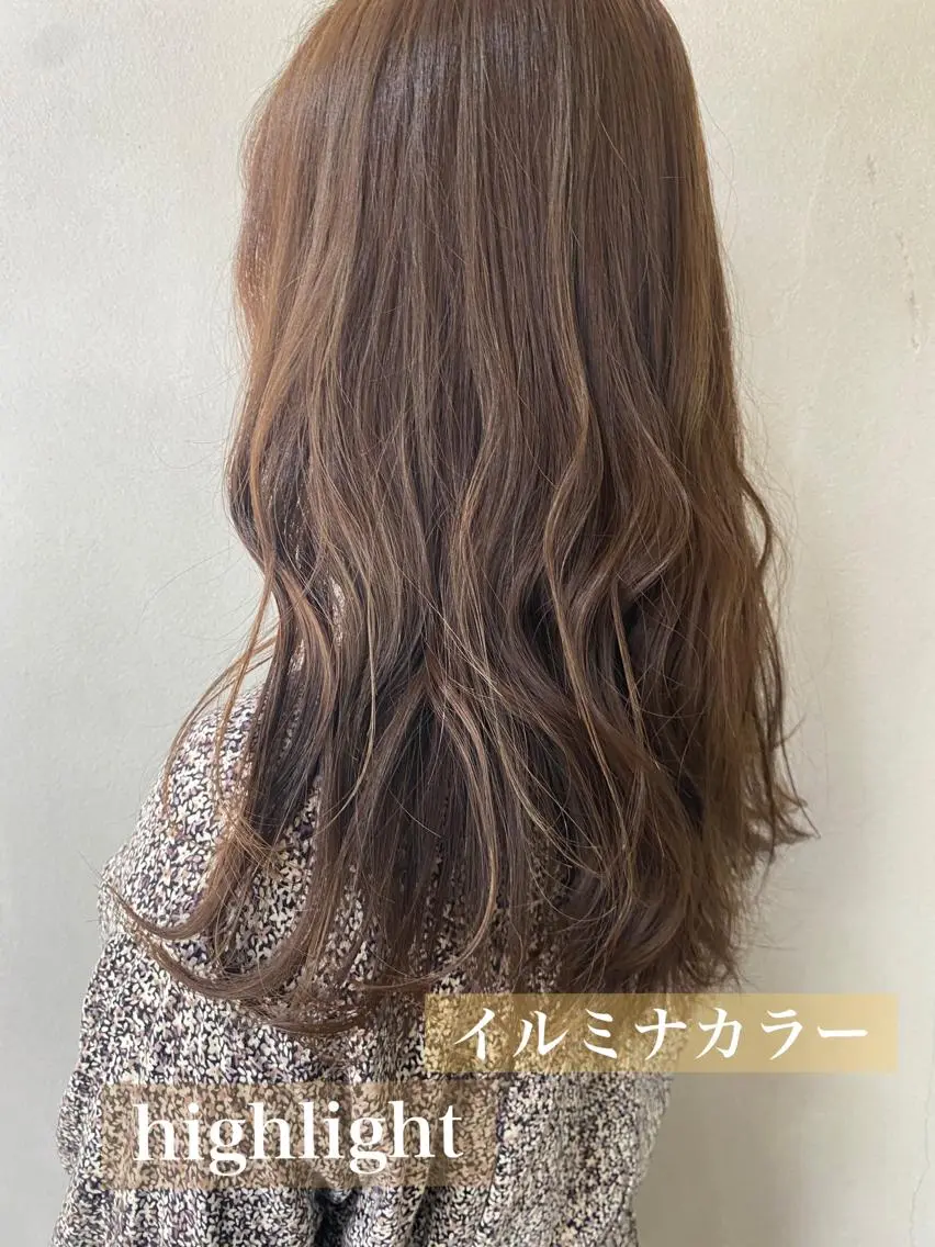 セミロング カラー ハイライトカラー ハイトーンカラー ハイライト 舟橋 りんかのヘアスタイル