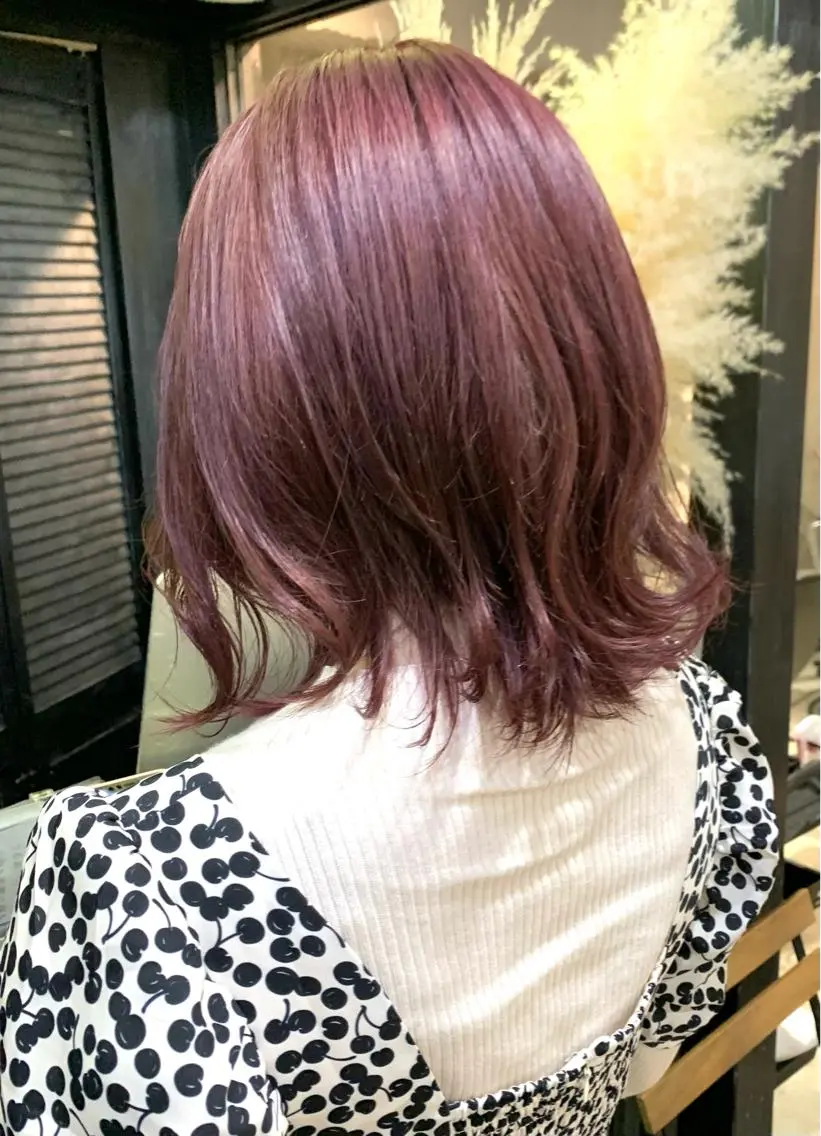 ミディアム カラー ピンクカラー レッドカラー 💡似合わせのプロ 💡takutoのヘアスタイル