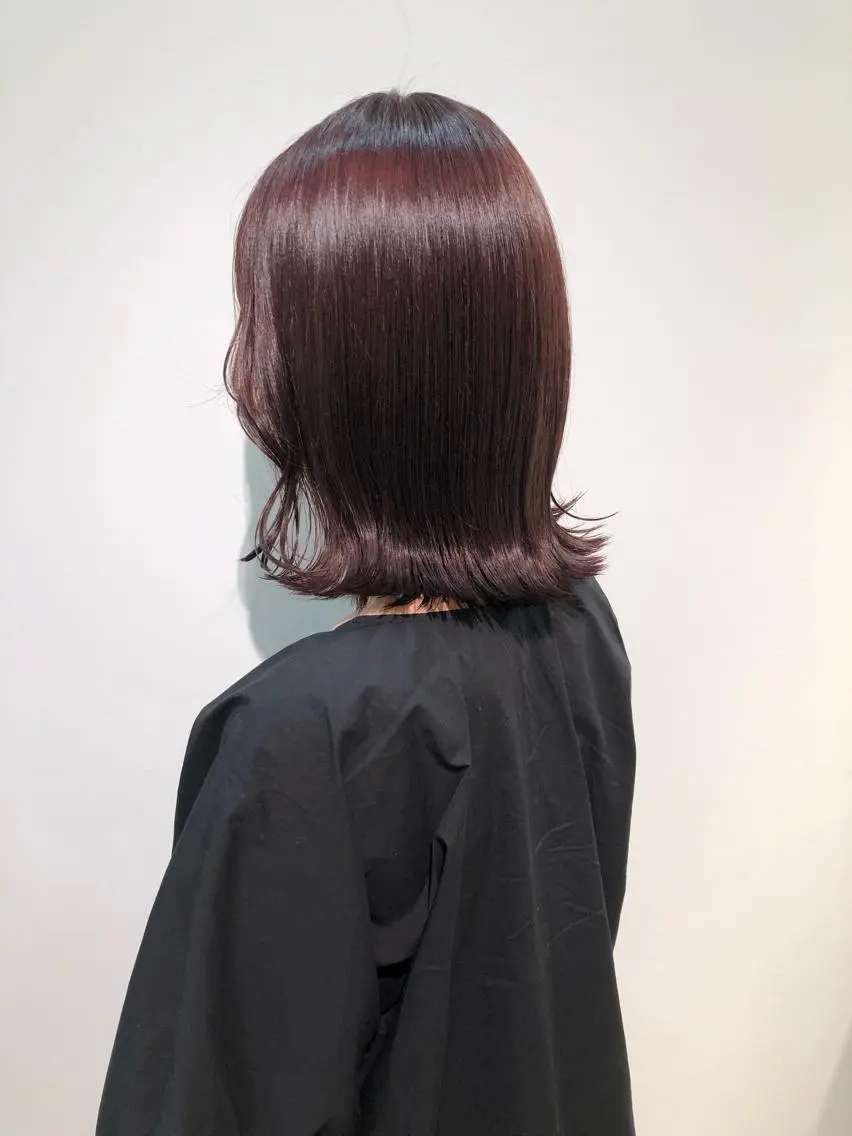 ミディアム カラー ブリーチ ブラウンカラー ブリーチなしカラー ピンクカラー ピンクブラウン カット ヘアカラー 髪質改善/レイヤー/ お顔まわり/Ami.のヘアスタイル