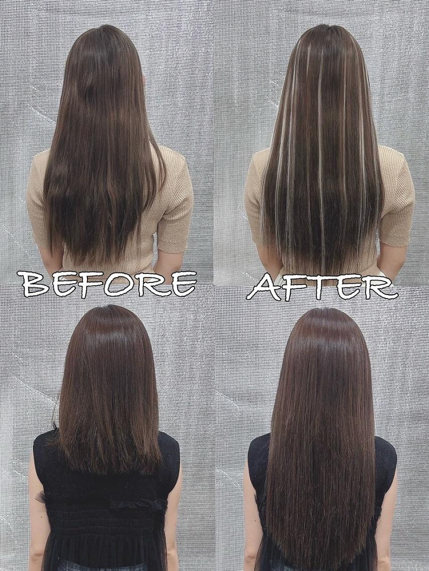 ロング カラー ヘアアレンジ シールエクステ バレイヤージュ ブリーチ ケアブリーチ ダブルカラー LIP 大阪本店 エクステ MISAのヘアスタイル