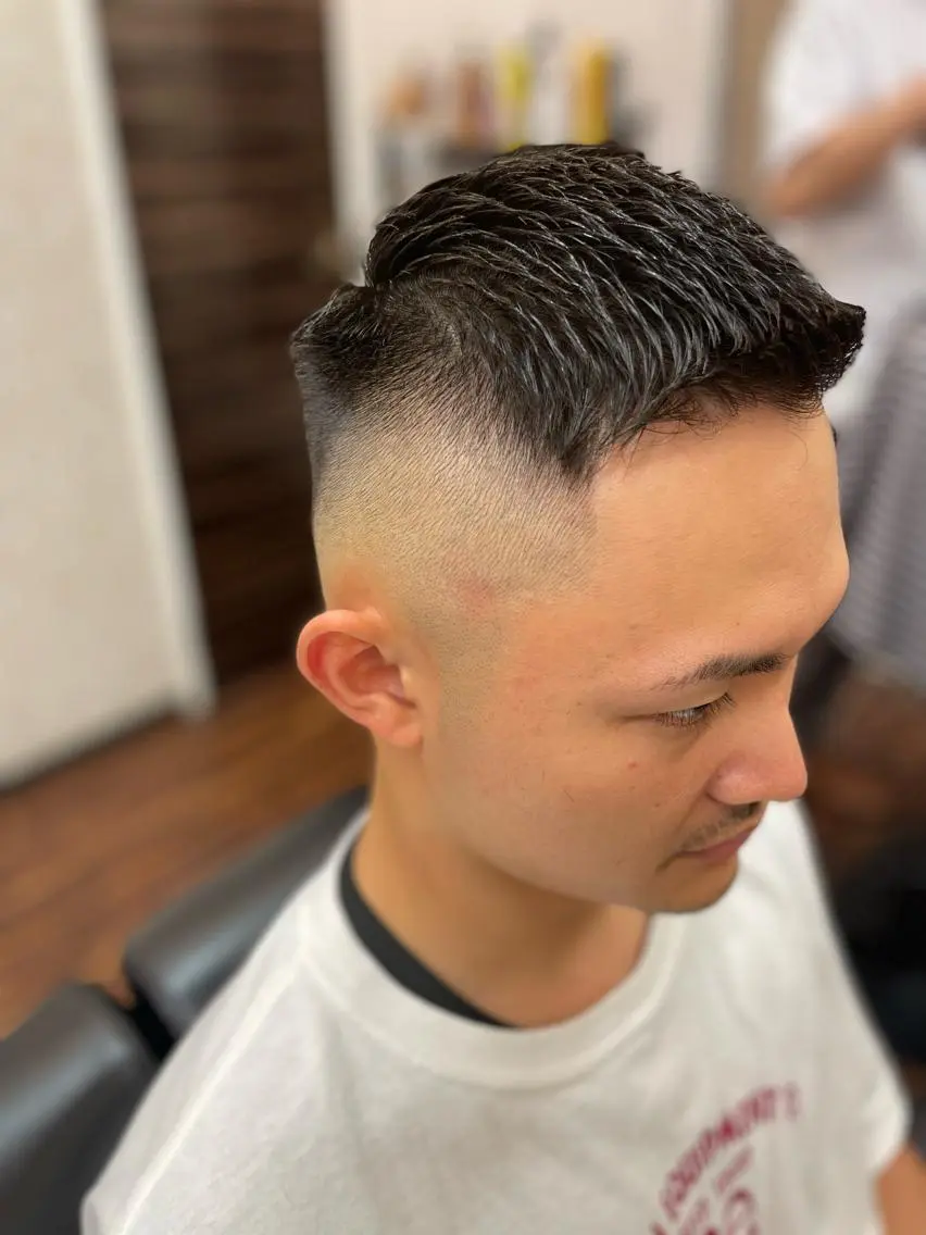 ショート メンズ フェードカット スキンフェード カット 高野浩平/フェード ツイストスパイラルのヘアスタイル