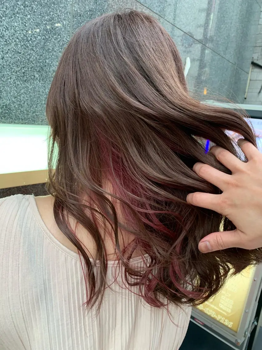 ロング カラー ヘアアレンジ ピンクカラー 🔶似合わせセンター パート/ヤス🔶のヘアスタイル