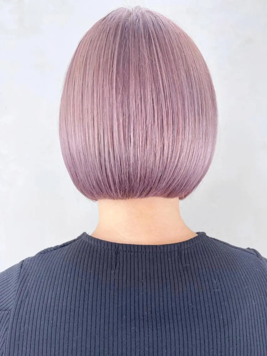 ミディアム カラー パーマ ヘアアレンジ ラベンダーカラー ボブ ITbyALBUM 中野店のヘアスタイル