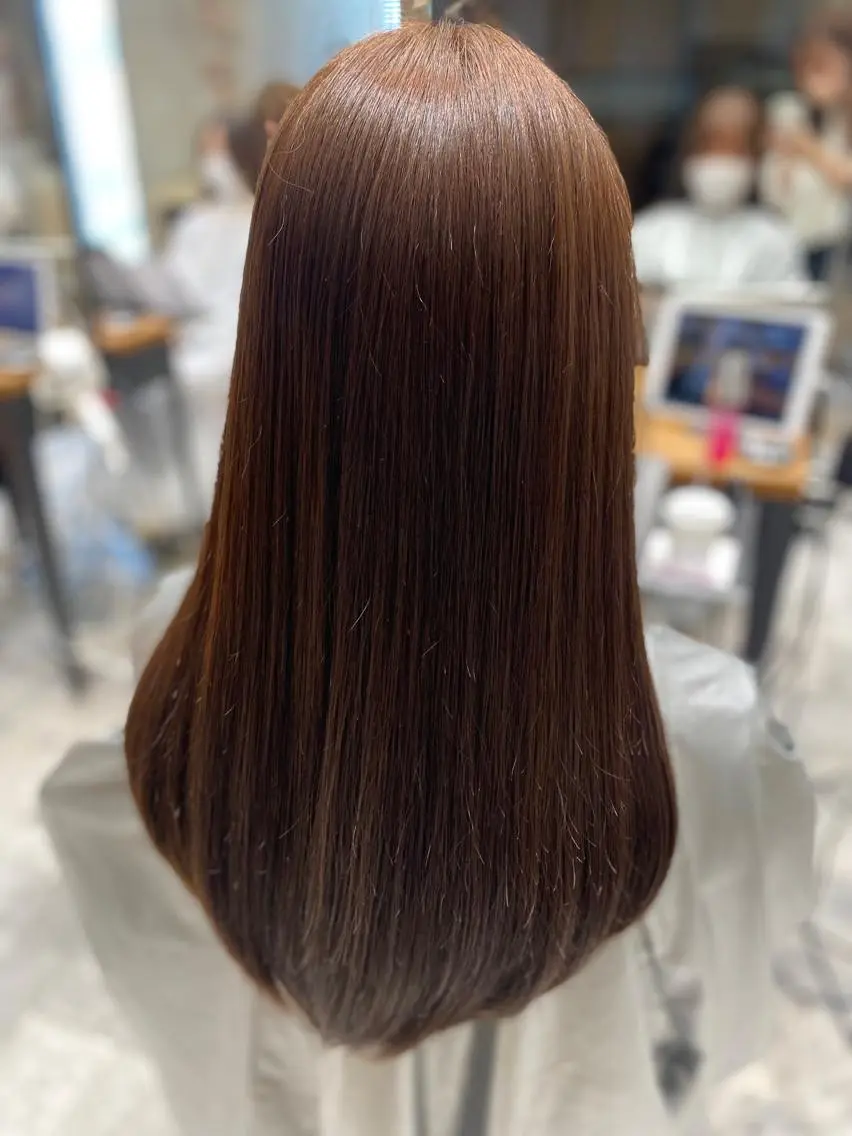 セミロング カラー セミロングパーマ ベージュカラー ブラウンカラー ブラウンベージュ 髪質改善 顔周り/くびれヘア 韓国ヘア💕風間るなのヘアスタイル