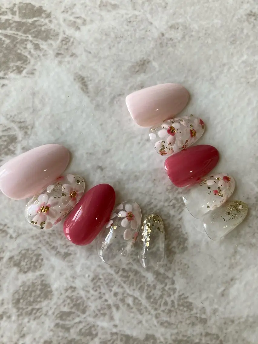 ネイル 桜ネイル ハンドネイル auladenail アウラデネイルのネイルデザイン
