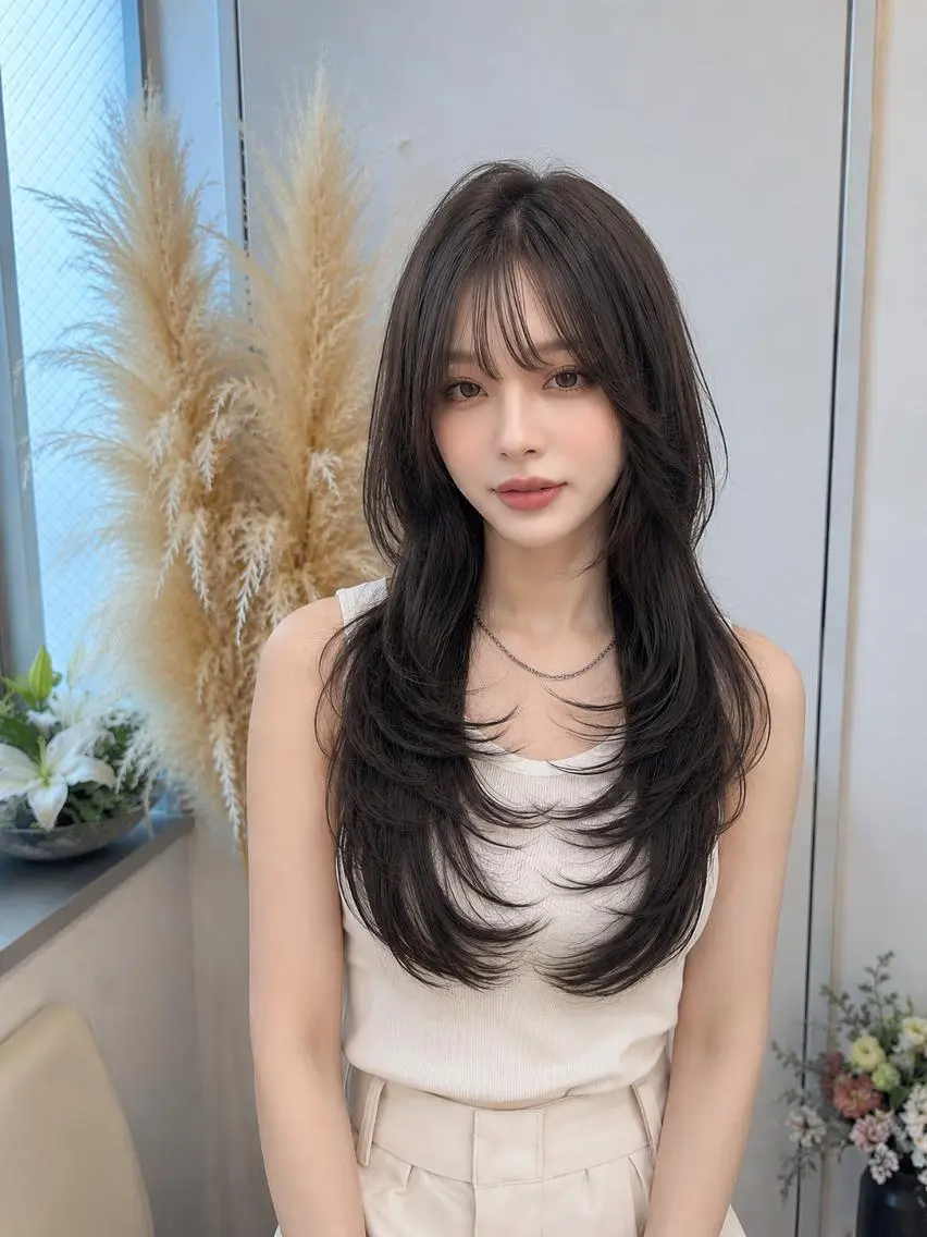 ロング レイヤーハイライト ブリーチJUNKIのヘアスタイル