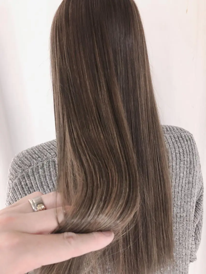 ロング カラー パーマ ヘアアレンジ アッシュ バレイヤージュ ブリーチ ケアブリーチ 透明感カラー カット 縮毛矯正 トリートメント バレイヤージュ 藤沢 髪質改善 竹内ケンゴのヘアスタイル