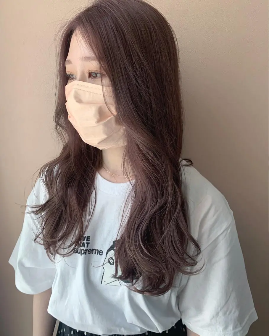 ロング カラー ブリーチ ラベンダーカラー hubhair レイヤー/透明感のヘアスタイル