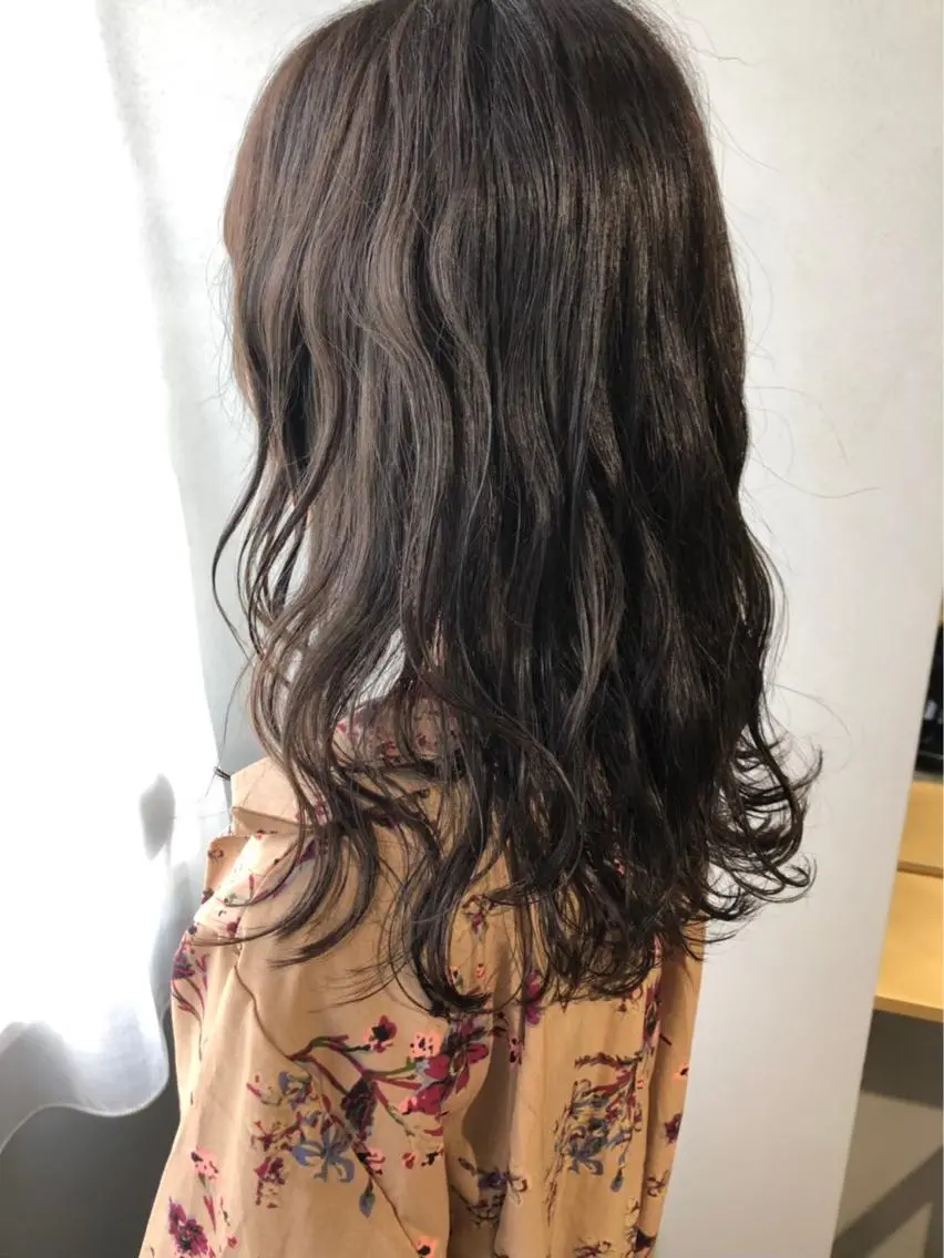 セミロング パーマ ボブパーマコテ巻き風 パーマNo1深江秀平のヘアスタイル