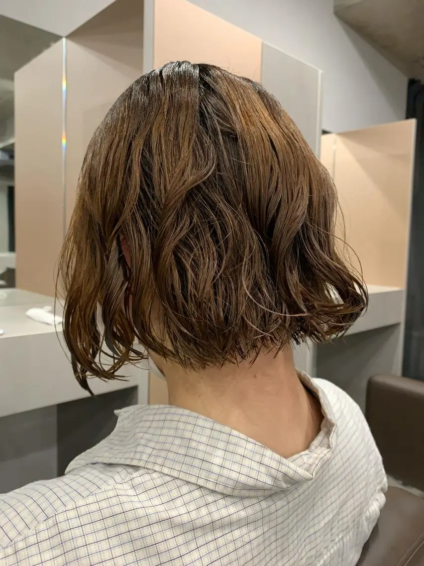パーマ ボブパーマコテ巻き風 パーマNo1深江秀平のヘアスタイル