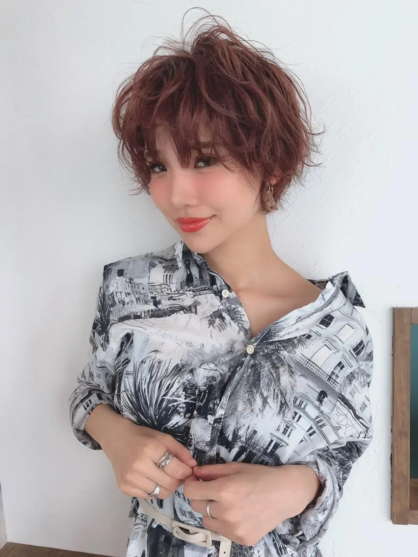 ショート 酸性ストレート 髪質改善のヘアスタイル