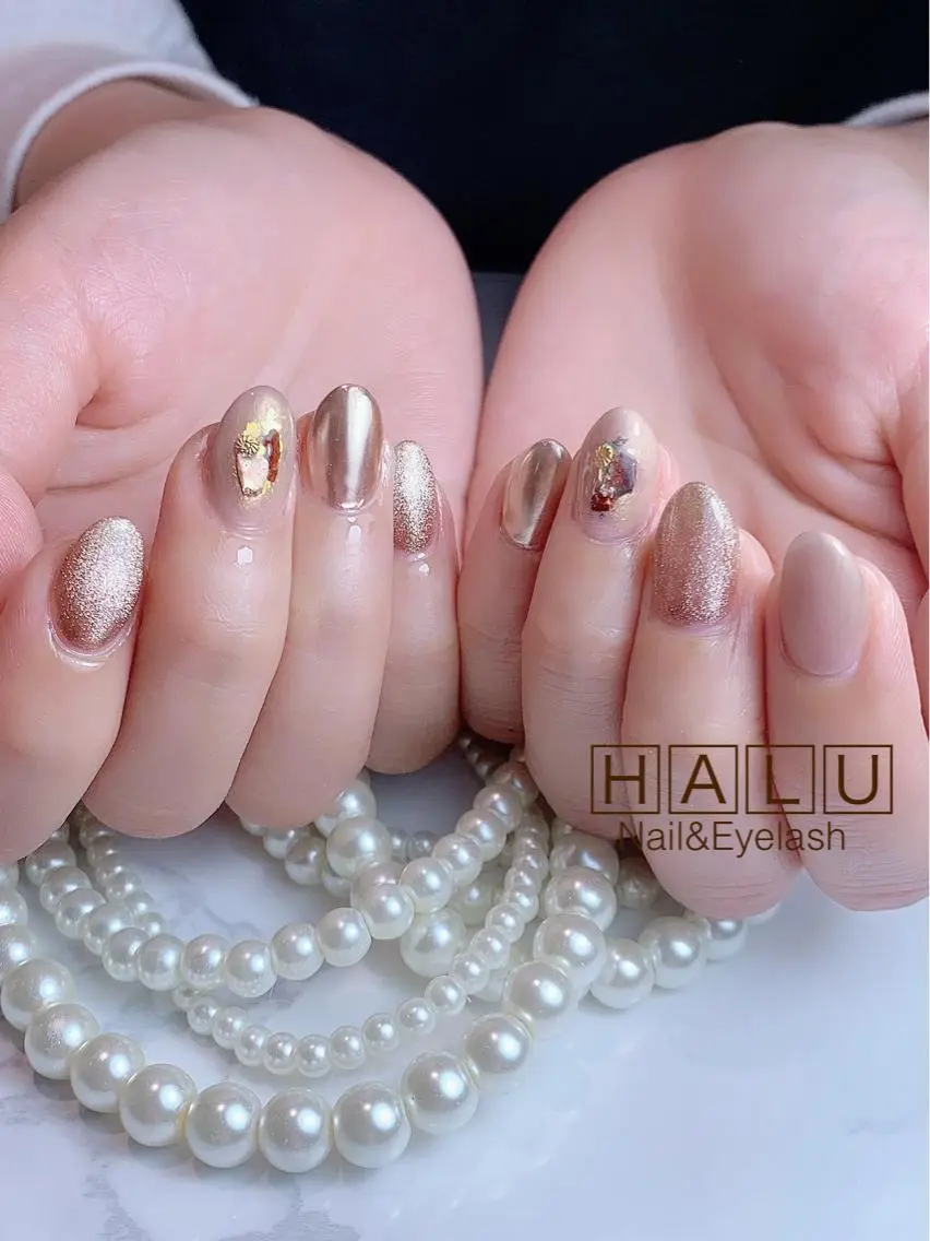 ネイル ゴールド HALU ハルのネイルデザイン