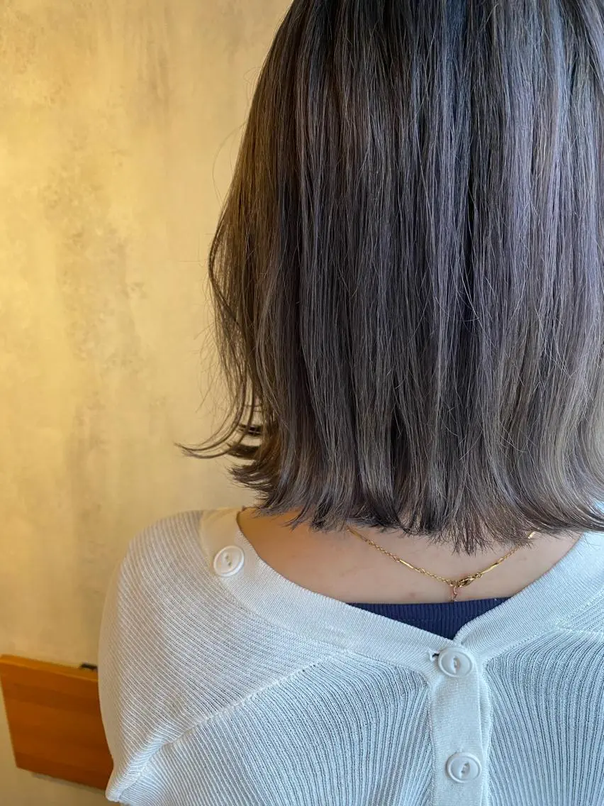 ミディアム カラー ラベンダーカラー ラベンダーグレー カット ヘアカラー トリートメント ツキノキ　ミナ 8月から西梅田店のヘアスタイル