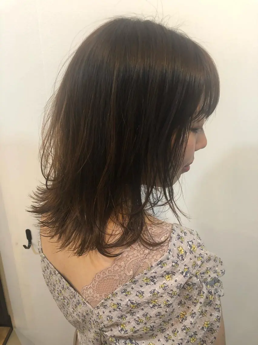 ミディアム カラー ヘアアレンジ 川上 智汐のヘアスタイル