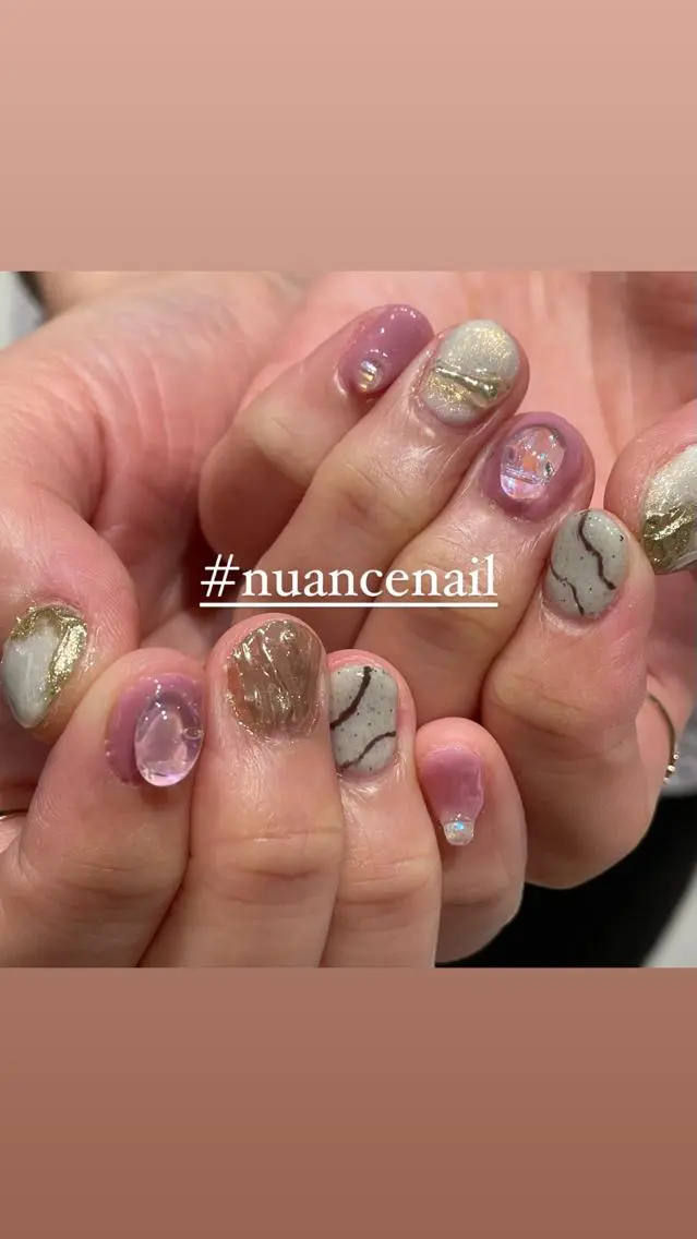 ネイル ニュアンスネイル ハンドネイル 淡色ネイル 🎀moeのネイルデザイン