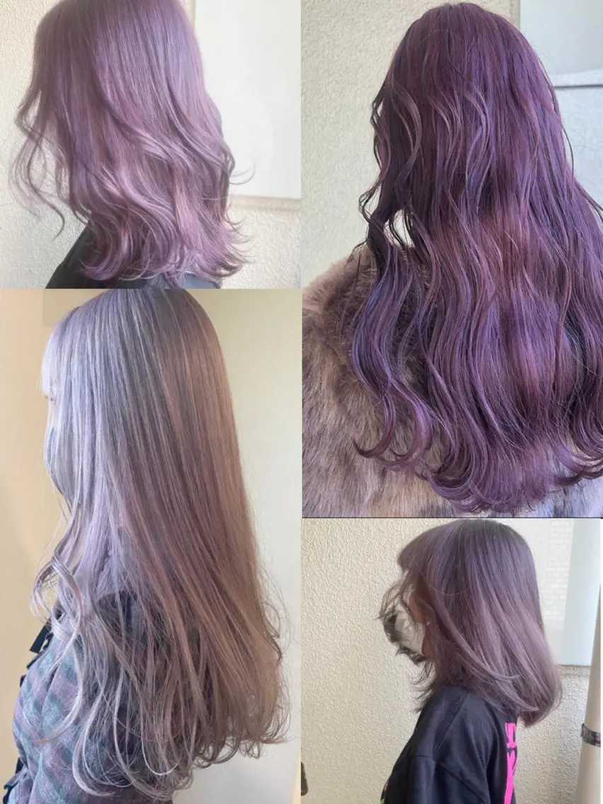 セミロング カラー パーマ ヘアアレンジ メンズ キッズ ネイル マツエク・マツパ メンズブリーチ メンズハイトーン ブリーチ ハイトーンカラー ラベンダーカラー ヘアカラー 🌈デザインヘア職人 Kaede🌈のヘアスタイル