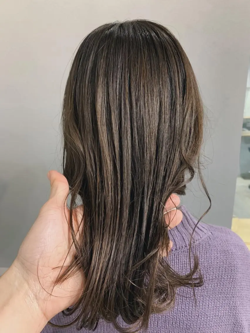 セミロング カラー ヘアアレンジ ボブパーマコテ巻き風 パーマNo1深江秀平のヘアスタイル