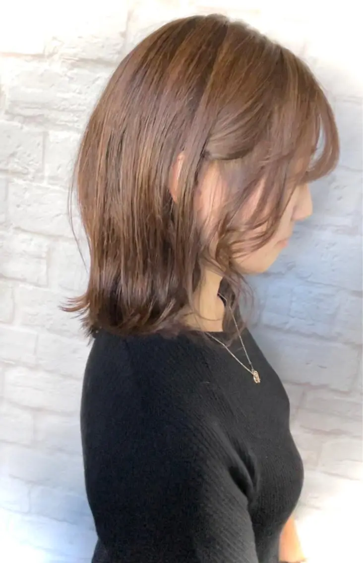 ミディアム ハイライト ヘアカラー 五十嵐 舞のヘアスタイル