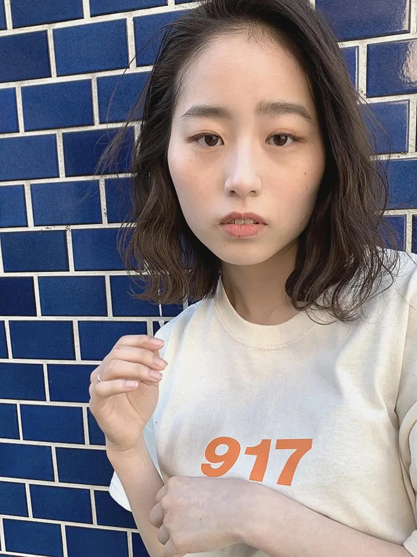 ミディアム ボブ カット ヘアカラー トリートメント 💈ホリ ダイキ💈のヘアスタイル