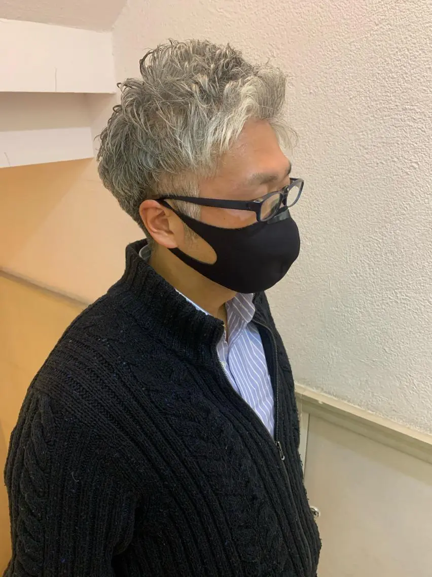 ミディアム パーマ メンズ 田中 千恩のヘアスタイル