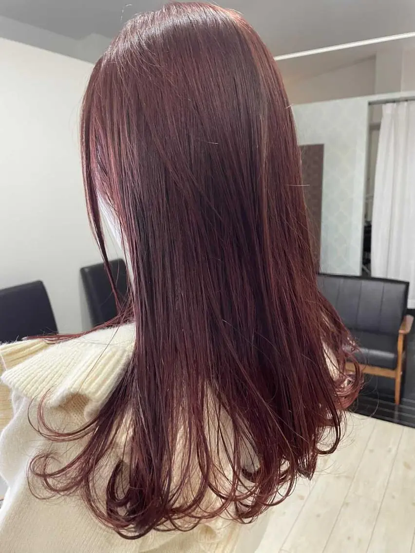 ロング カラー ブリーチ ラベンダーカラー ブリーチなしカラー ピンクカラー ピンクラベンダー カット ヘアカラー トリートメント NAKAGAWA YUICHIのヘアスタイル