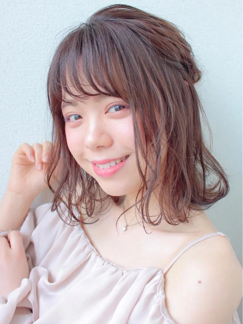 ミディアム カラー ボブ 立川 奈那子のその他イメージ