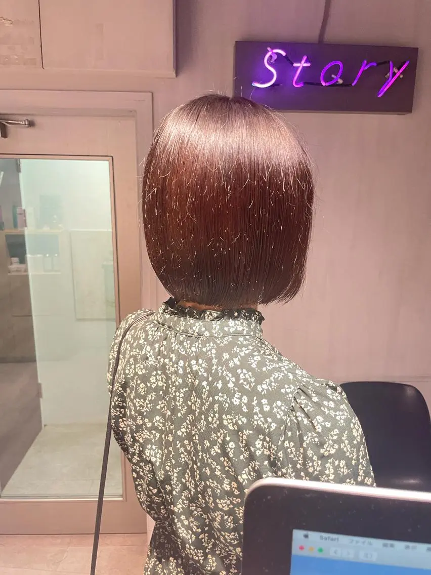 ミディアム カラー カット トリートメント ヘッドスパ ヘアセット 🦋ハイトーンボブ ショート🦋トシキのヘアスタイル