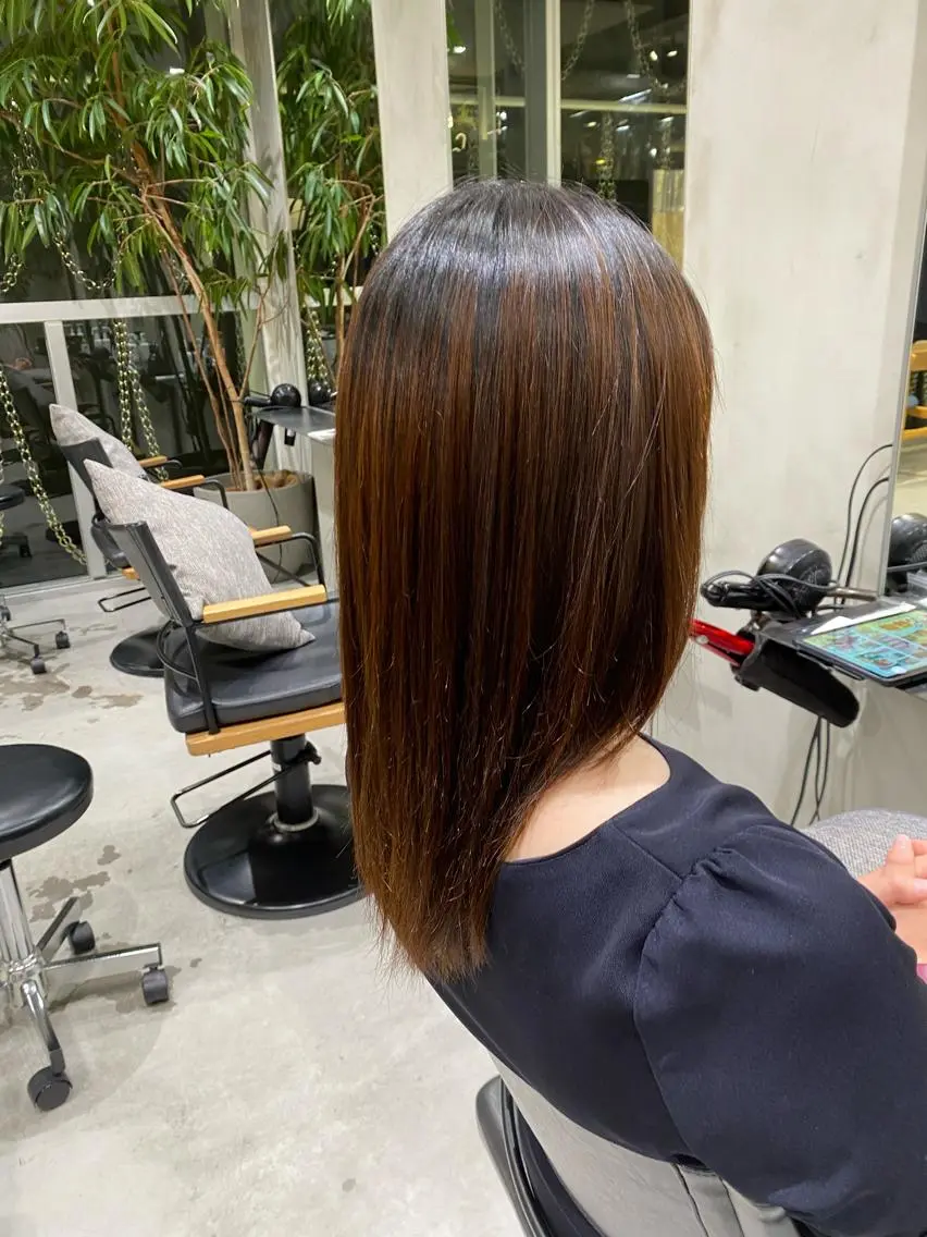 ミディアム カラー パーマ ストレートパーマ メンズ清潔感のプロ 💈メンズパーマ藤田のヘアスタイル