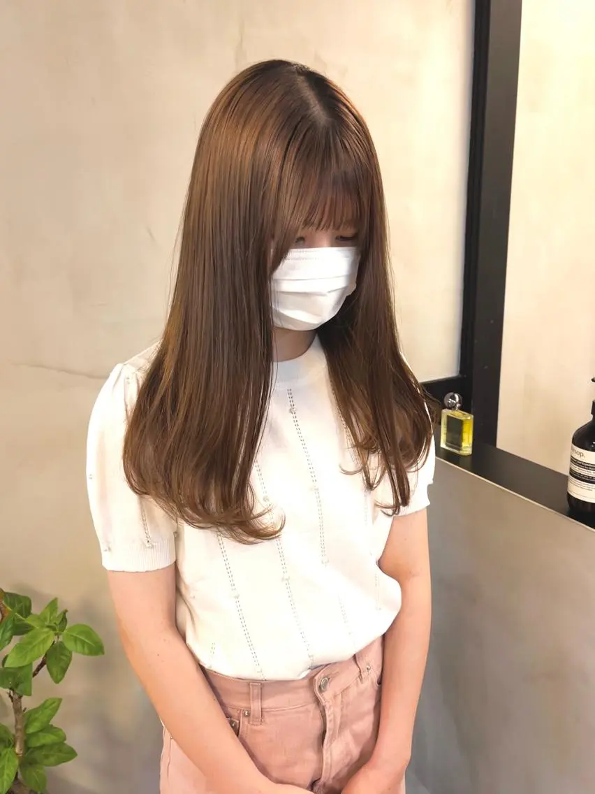 ロング カラー ヘアアレンジ ブリーチ ダブルカラー ブリーチなしカラー カット ヘアカラー ena/ブリーチなし 透明感・レイヤー🎀のヘアスタイル