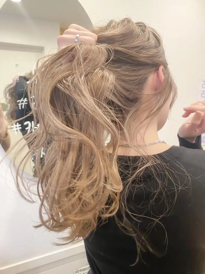 ロング カラー レイヤー🇰🇷小顔 見せ顔周り💕トモミのヘアスタイル