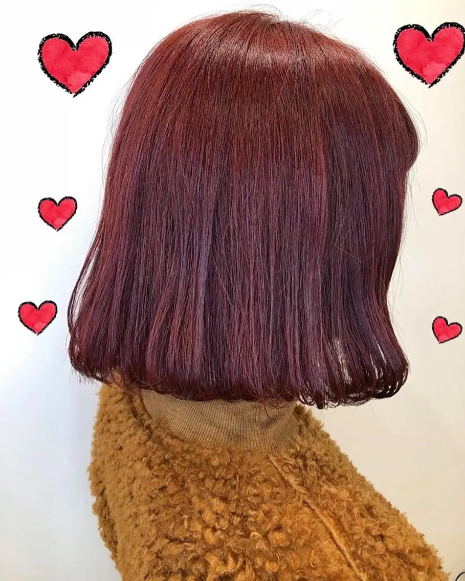 カラー レッドカラー 新宿駅近♡個室 ♡関口三都季🌜のヘアスタイル