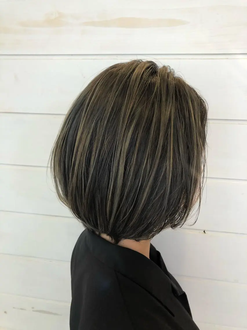 ミディアム カラー ハイライトカラー ハイライト 東恩納 誠のヘアスタイル