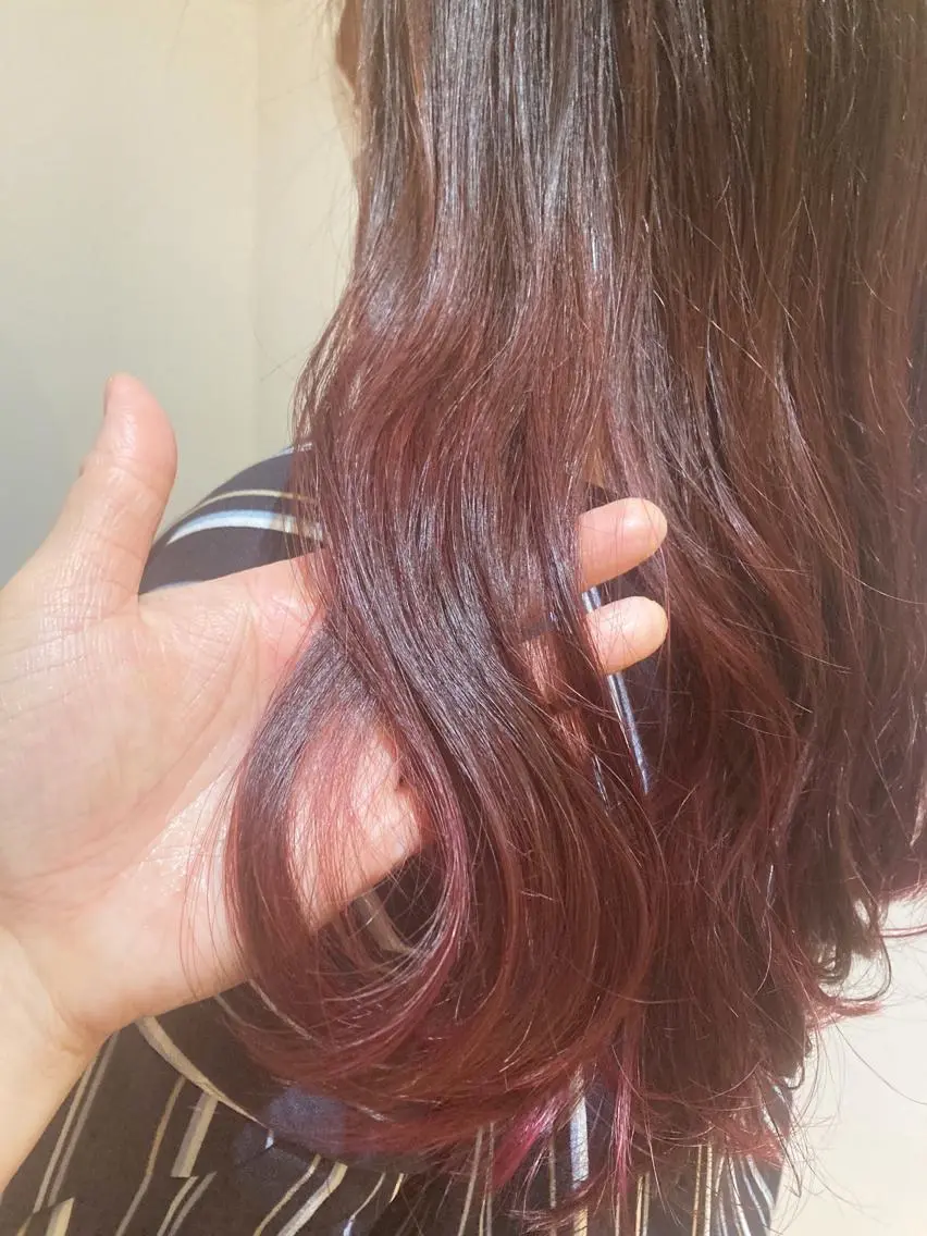 ロング カラー ピンクカラー ピンクパープル パープルカラー O maikoのヘアスタイル