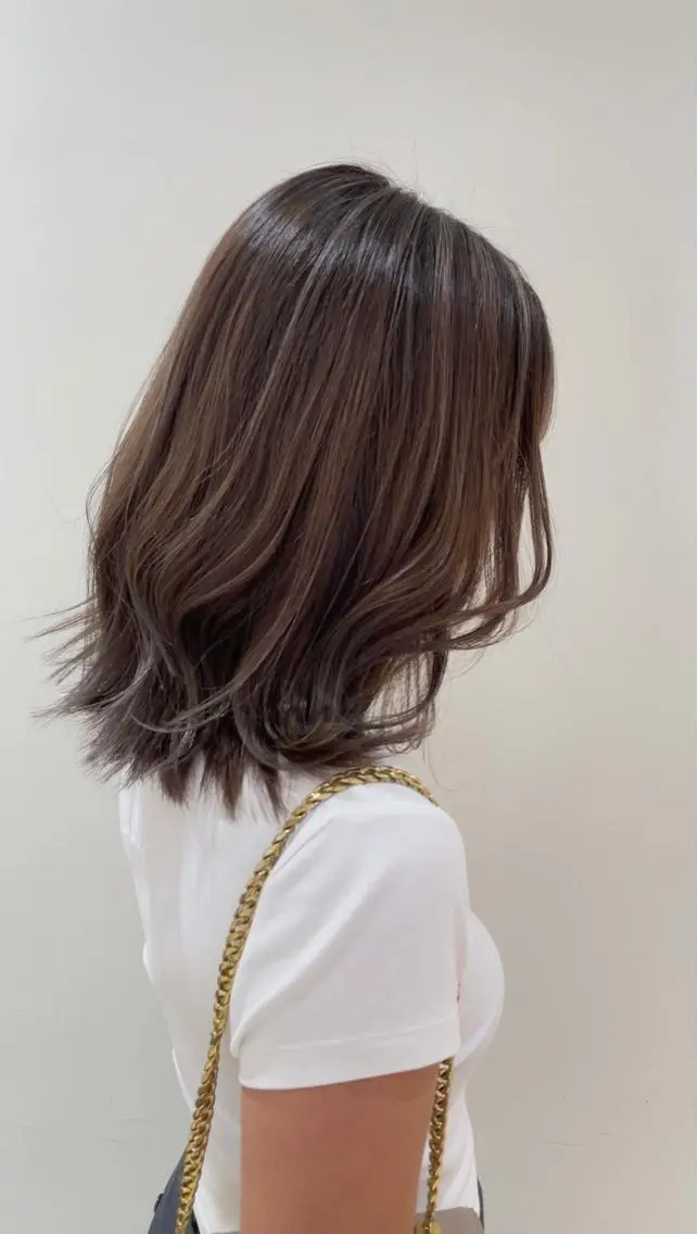 ミディアム カット ヘアカラー 池田 早穂のヘアスタイル