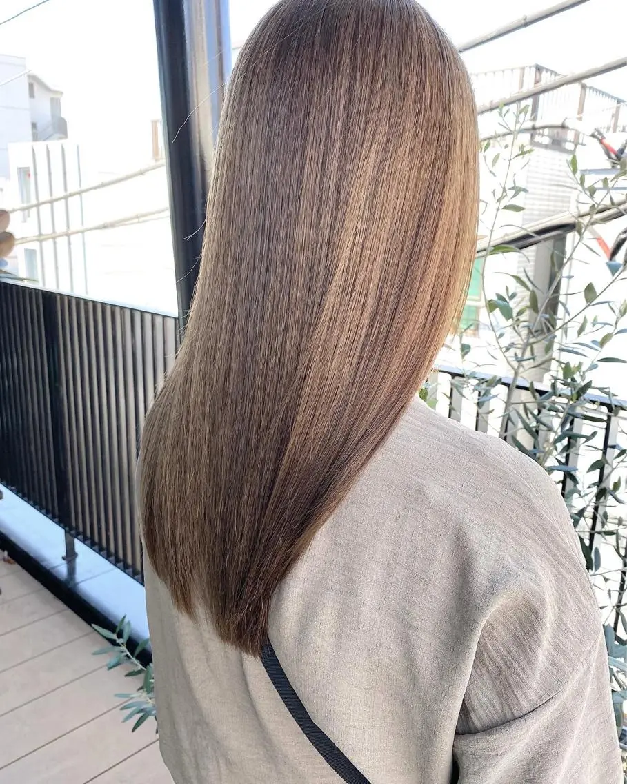 セミロング カラー パーマ 髪質改善 縮毛矯正 トリートメント OVER→三軒茶屋 /縮毛矯正・髪質改善のヘアスタイル
