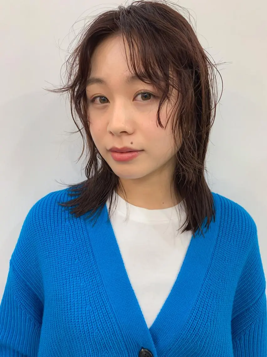 ミディアム カラー パーマ Spiel KOMOのヘアスタイル