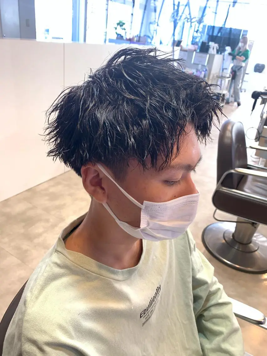 ショート メンズ メンズパーマ/難波/ 心斎橋　室園亮佑のヘアスタイル