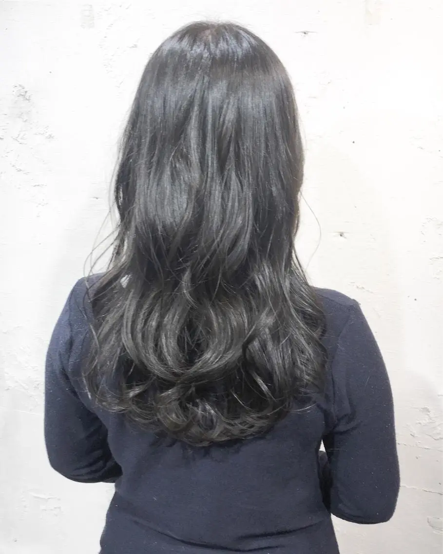 ロング カラー ヘアアレンジ ダークグレー ダークグレージュ グレージュ ✨艶髪✨透明感✨ 山内大樹のヘアスタイル