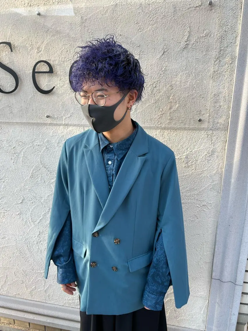 ミディアム ミディアムパーマ カット パーマ 似合わせ/ カラー.岡田友仁のヘアスタイル