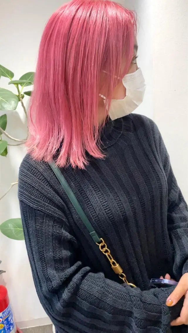 ミディアム カラー ブリーチ ケアブリーチ ピンクカラー カット ヘアカラー トリートメント 村上雅人 ナチュラルモードのヘアスタイル