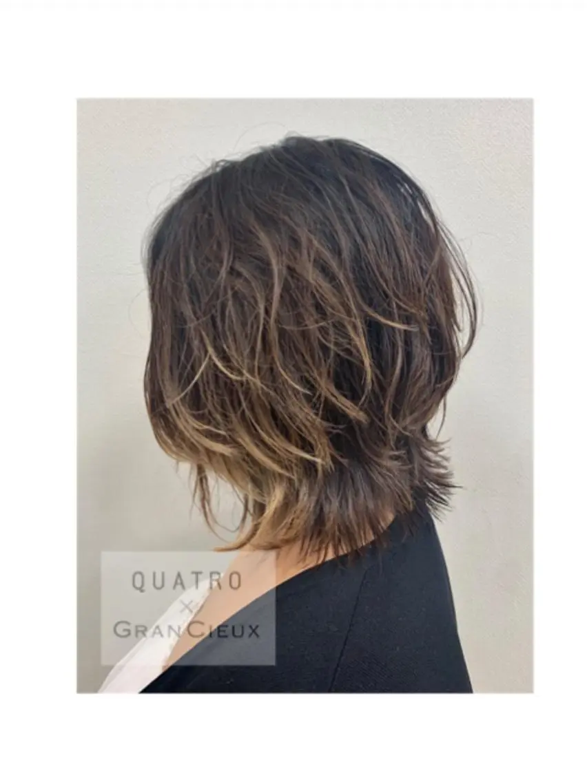 ミディアム ウルフカット 竹内 結希のヘアスタイル