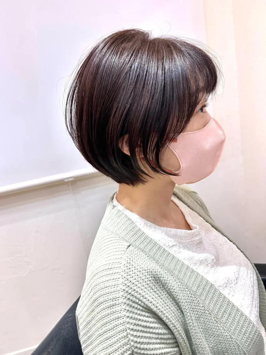 ショート カラー ブリーチ ケアブリーチ ダブルカラー ハイライトカラー イルミナカラー 中北篤志 ショートボブのヘアスタイル